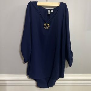 Tacera Navy Blouse